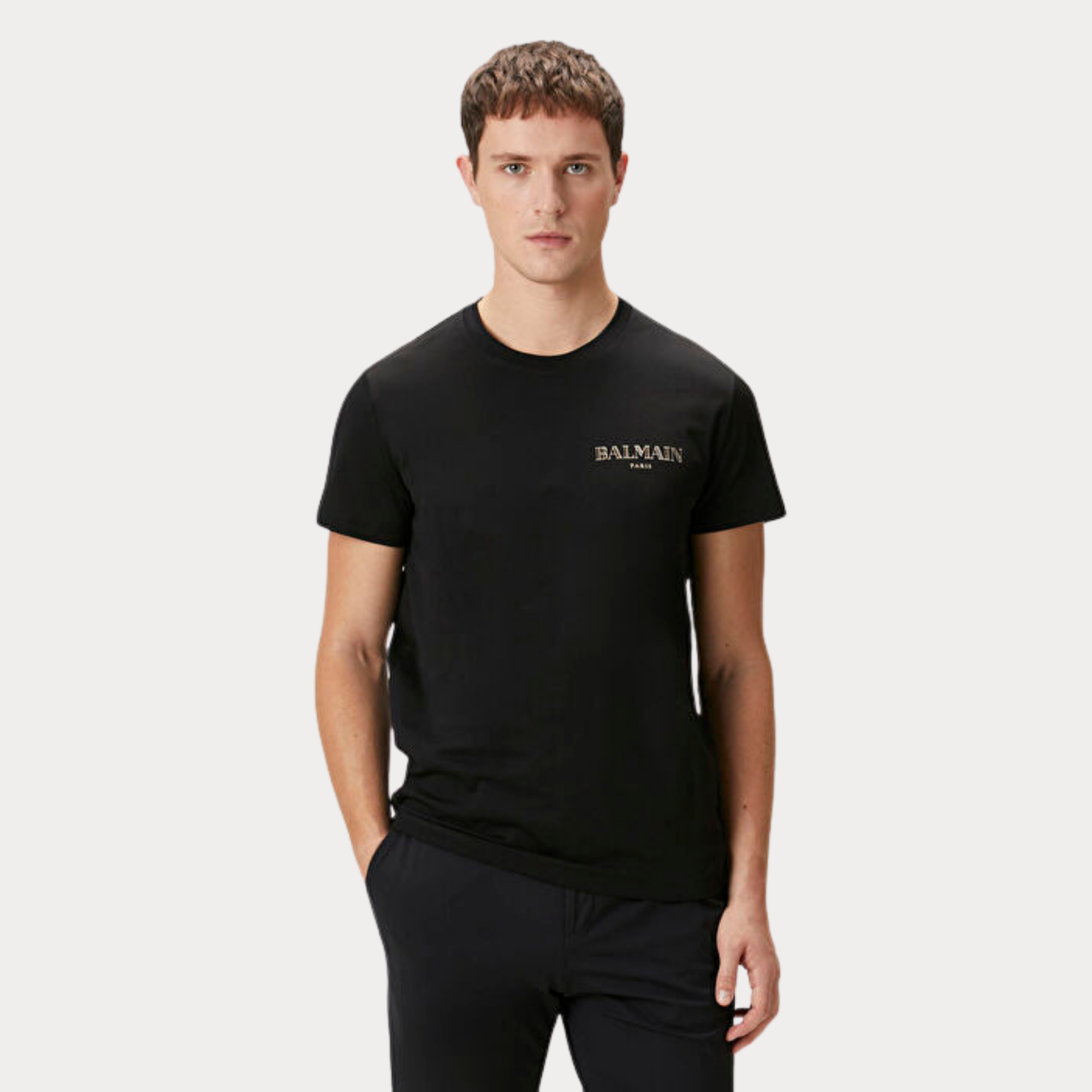 BALMAIN GOLD BASIC SIYAH TSHIRT
