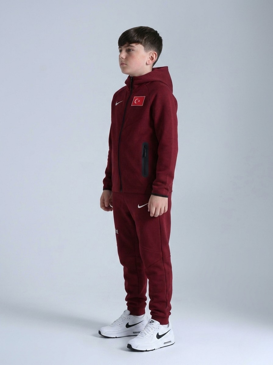 TURKIYE TECH FLEECE ERKEK ÇOCUK TAKIM - BORDO