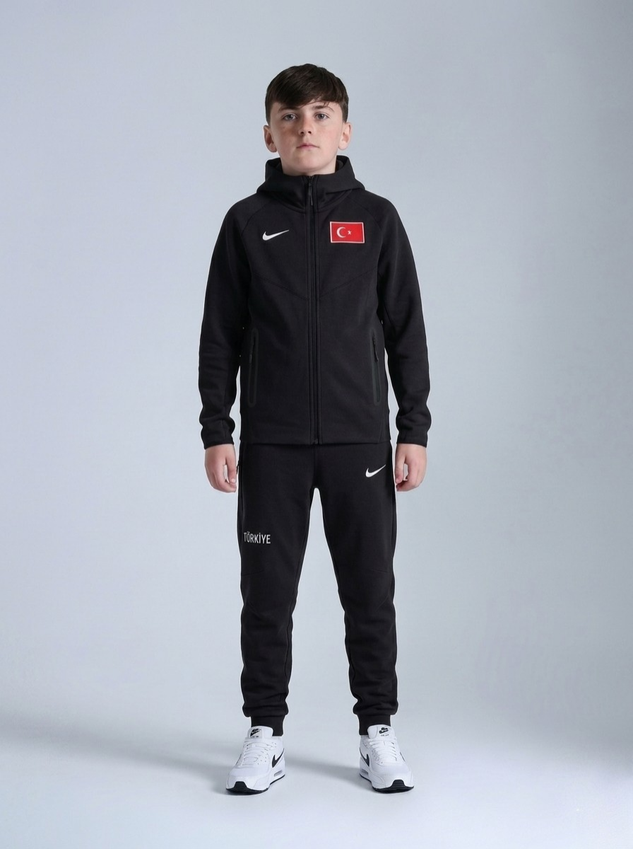 TURKIYE TECH FLEECE ERKEK ÇOCUK TAKIM - SİYAH