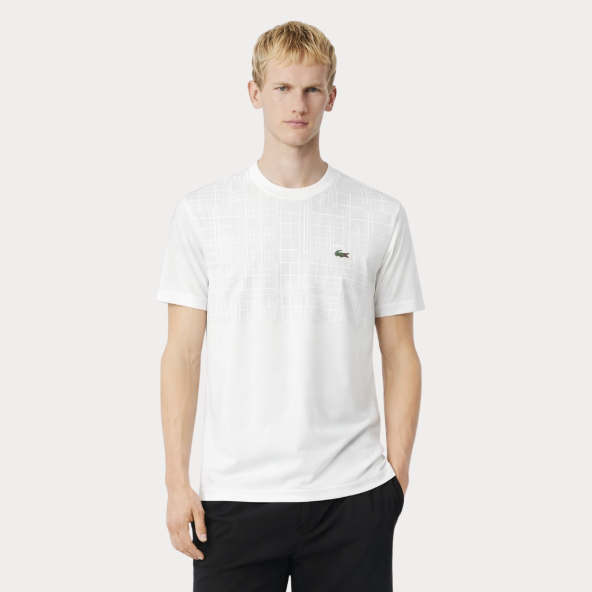 POLO YAKA KARMA TIMSAH LOGO BEYAZ TSHIRT