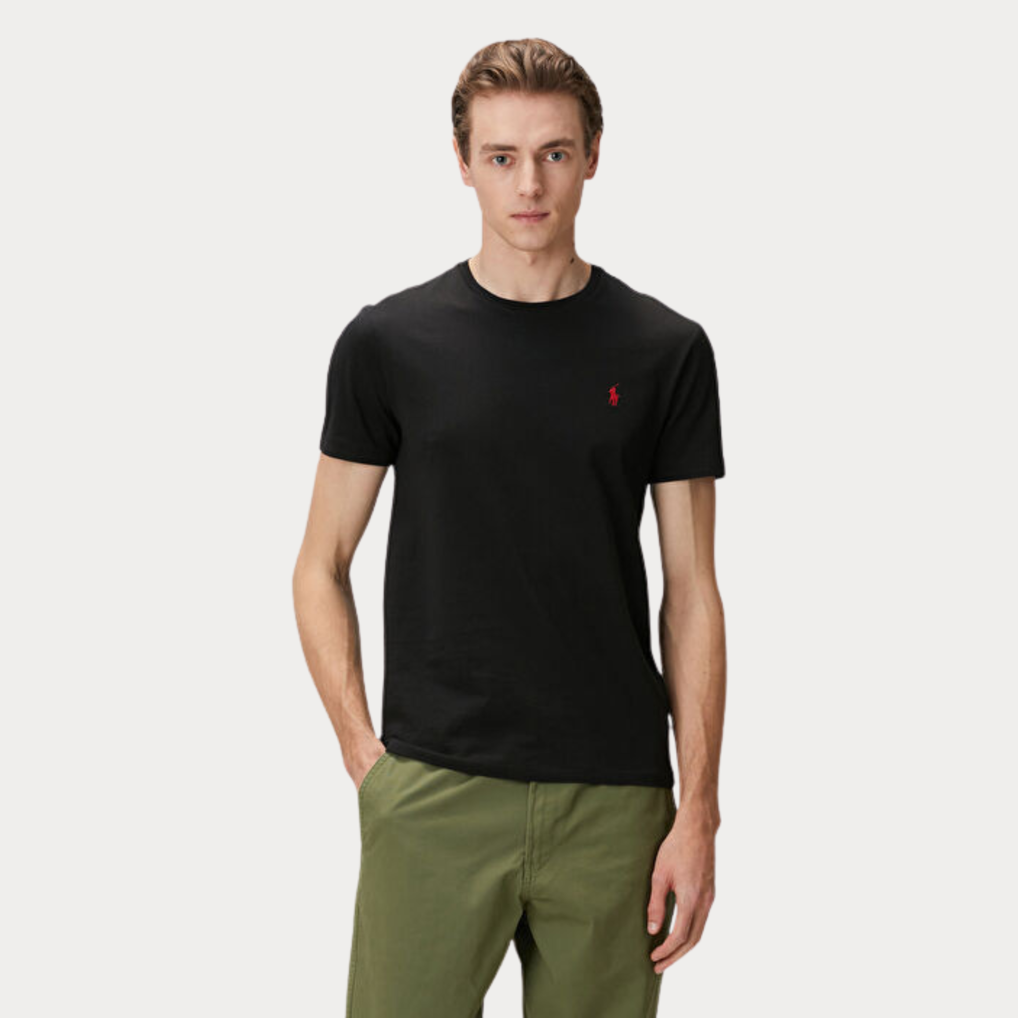 BASIC YAKA POLO LOGO SIYAH TSHIRT