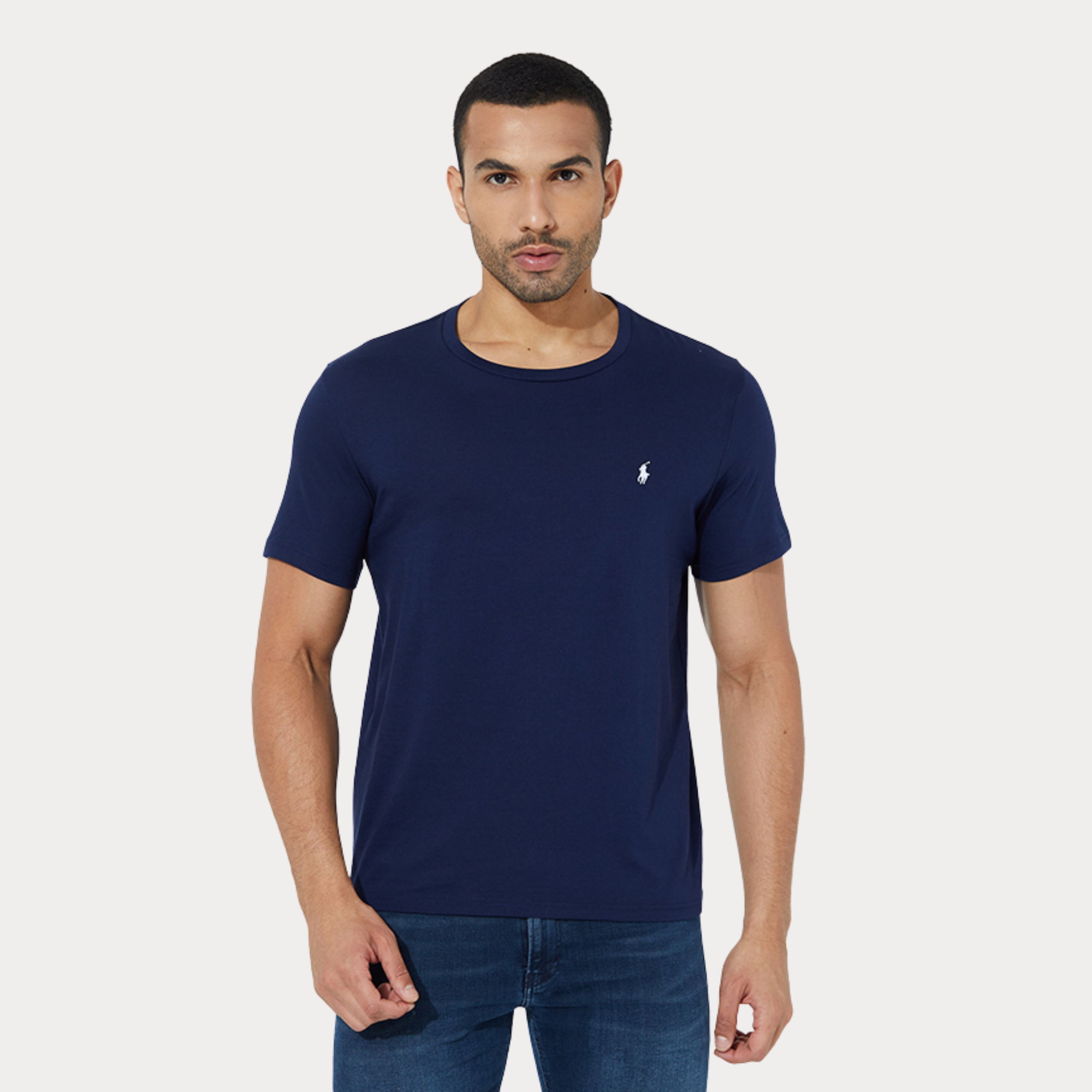 BASIC YAKA POLO LOGO LACIVERT TSHIRT