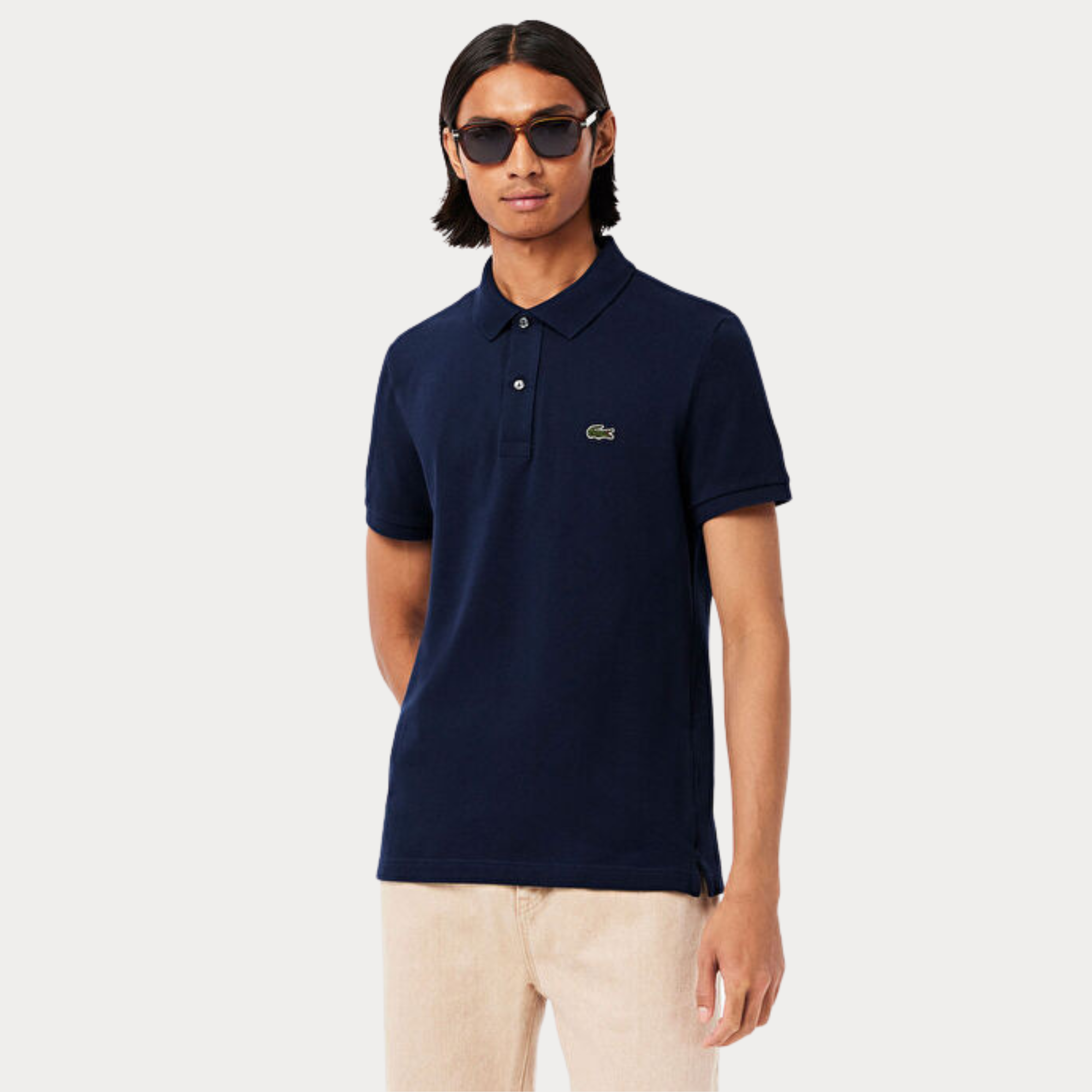 POLO YAKA YESIL TIMSAH LOGO LACIVERT TSHIRT