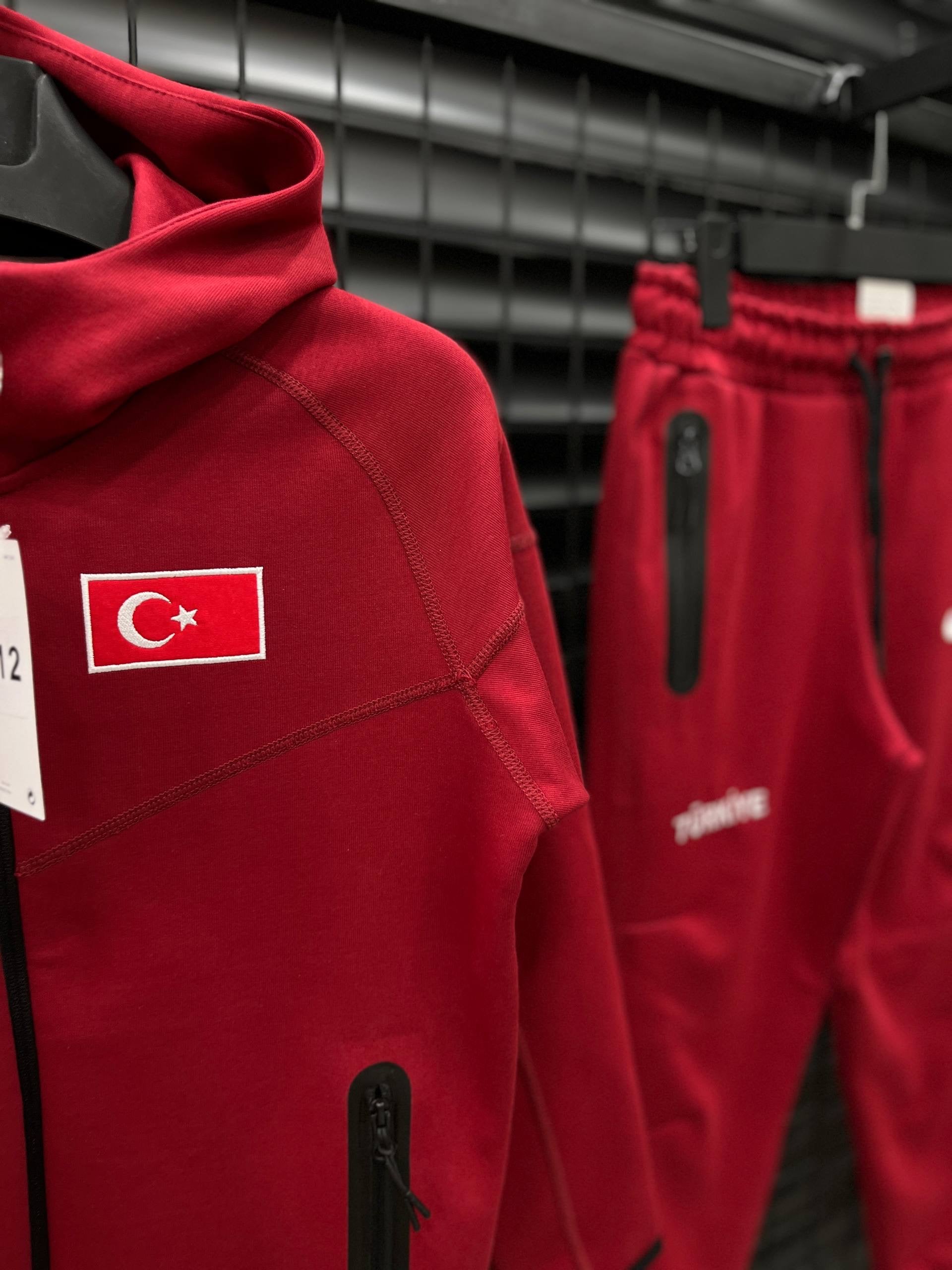 TURKIYE TECH FLEECE ERKEK ÇOCUK TAKIM - BORDO