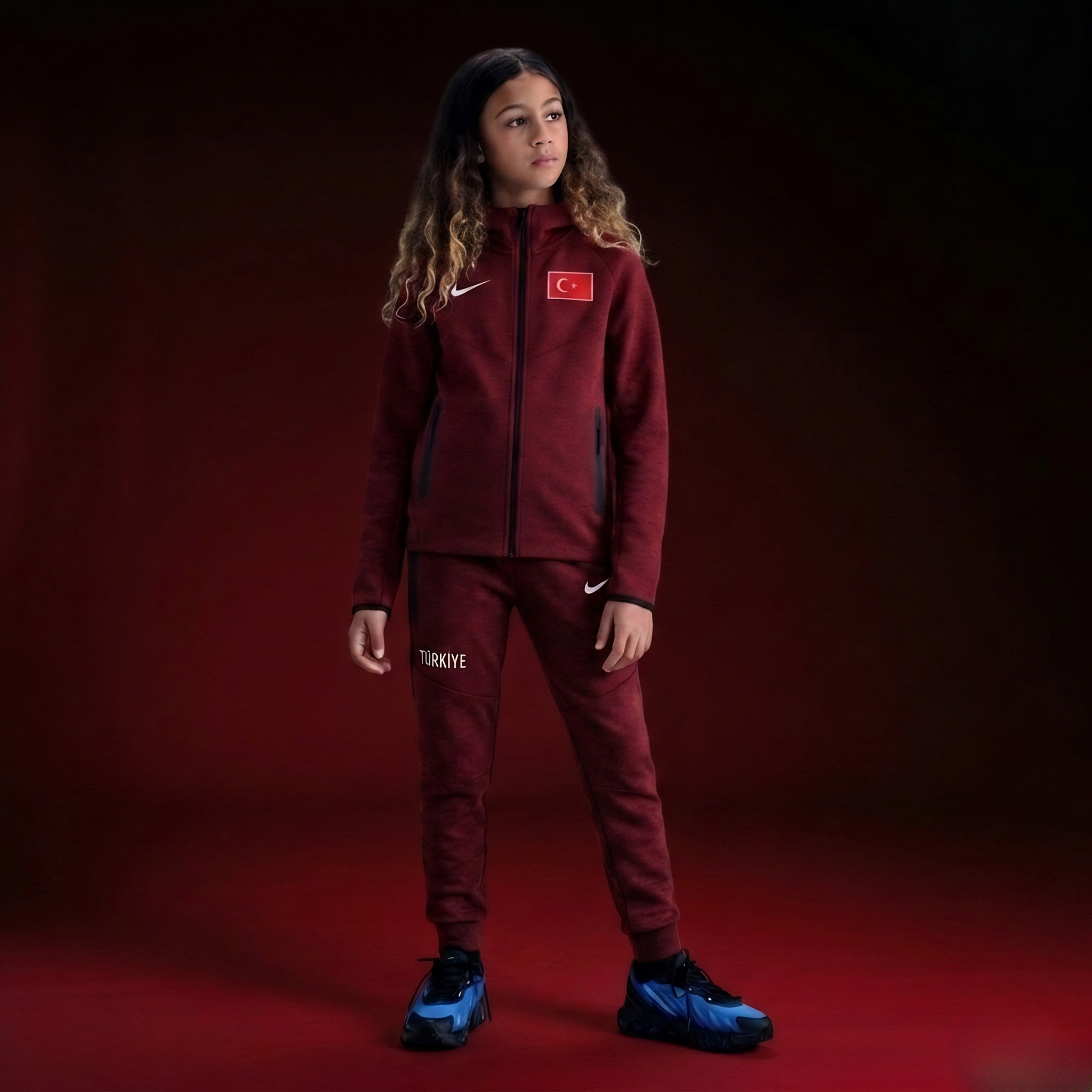 TURKIYE TECH FLEECE KIZ ÇOCUK TAKIM - BORDO