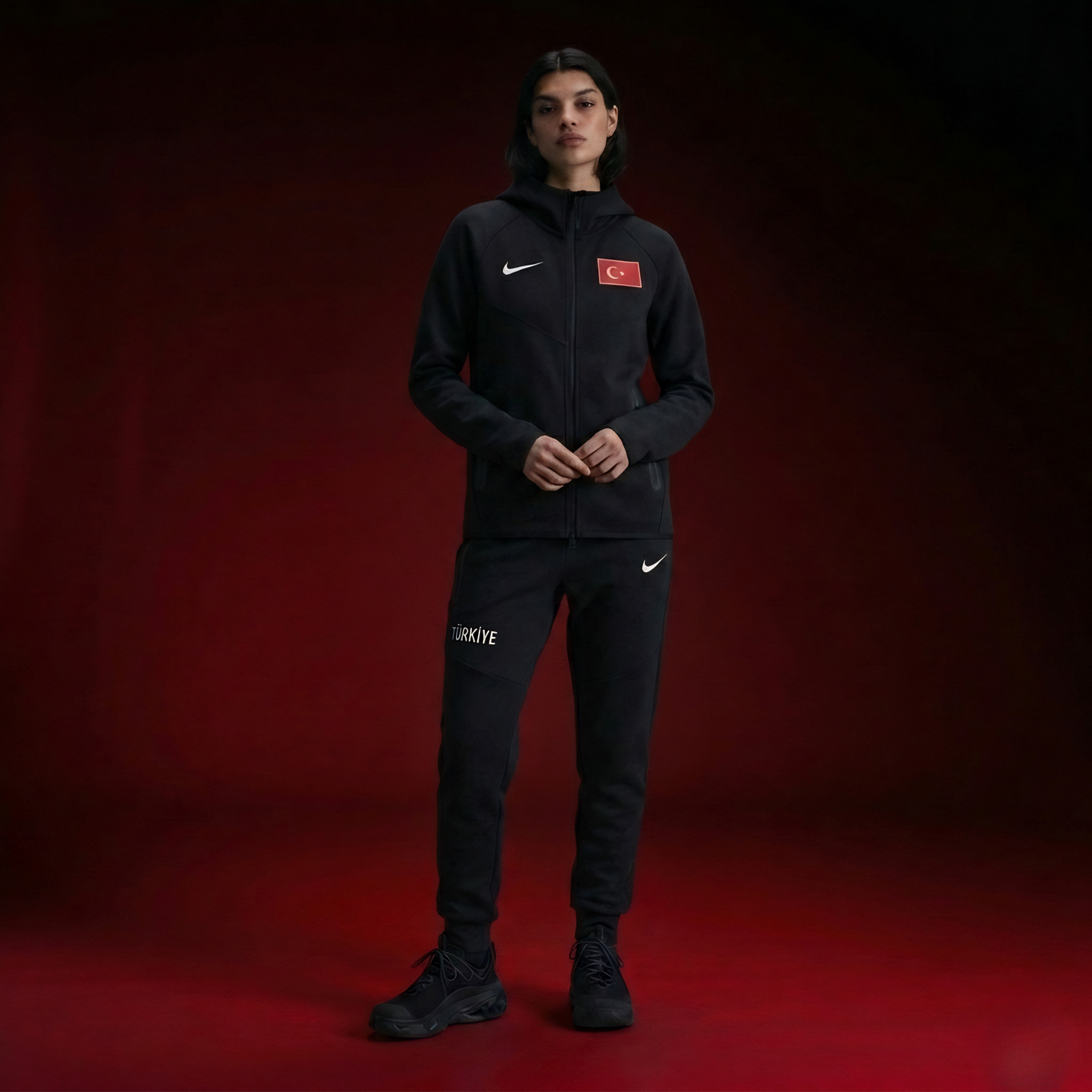 TURKİYE TECH FLEECE KADIN TAKIM - SİYAH